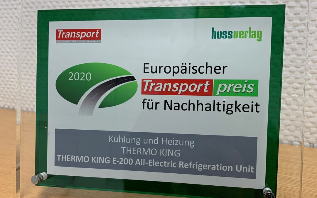 Thermo King wint Europese Transportprijs voor Duurzaamheid 2020 voor innovatieve en volledig elektrische E-200 koelunit