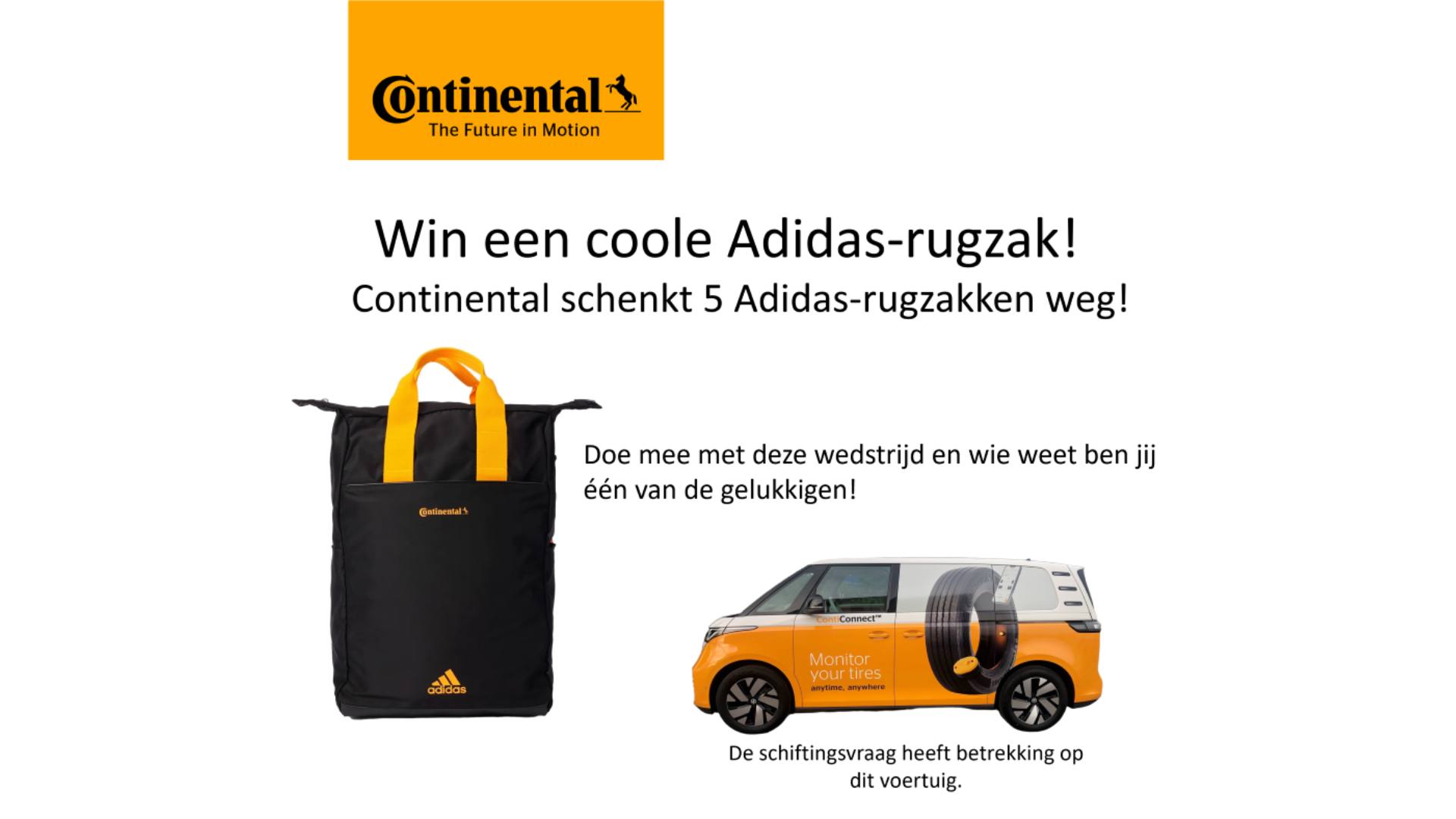 Wedstrijd: CONTINENTAL geeft 5 coole Adidas-rugzakken weg !